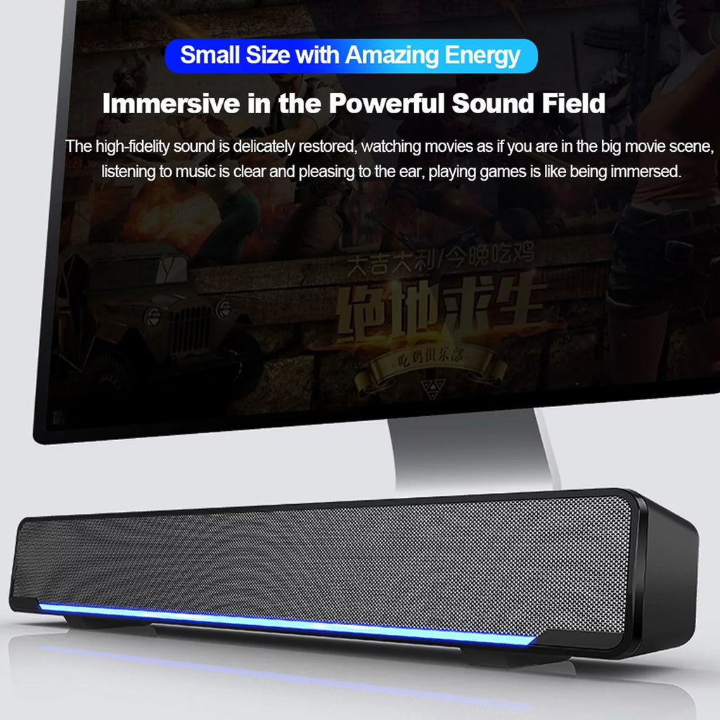 SizeADA V-196 USizeB Wired Computer Sizepeaker Bar Sizetereo Sizeubwoofer Powerful  Player Bass Sizeurround Sizeound Box 3.5mm Audio Input for PC Laptop Sizemartphone Tablet MP3 MP4