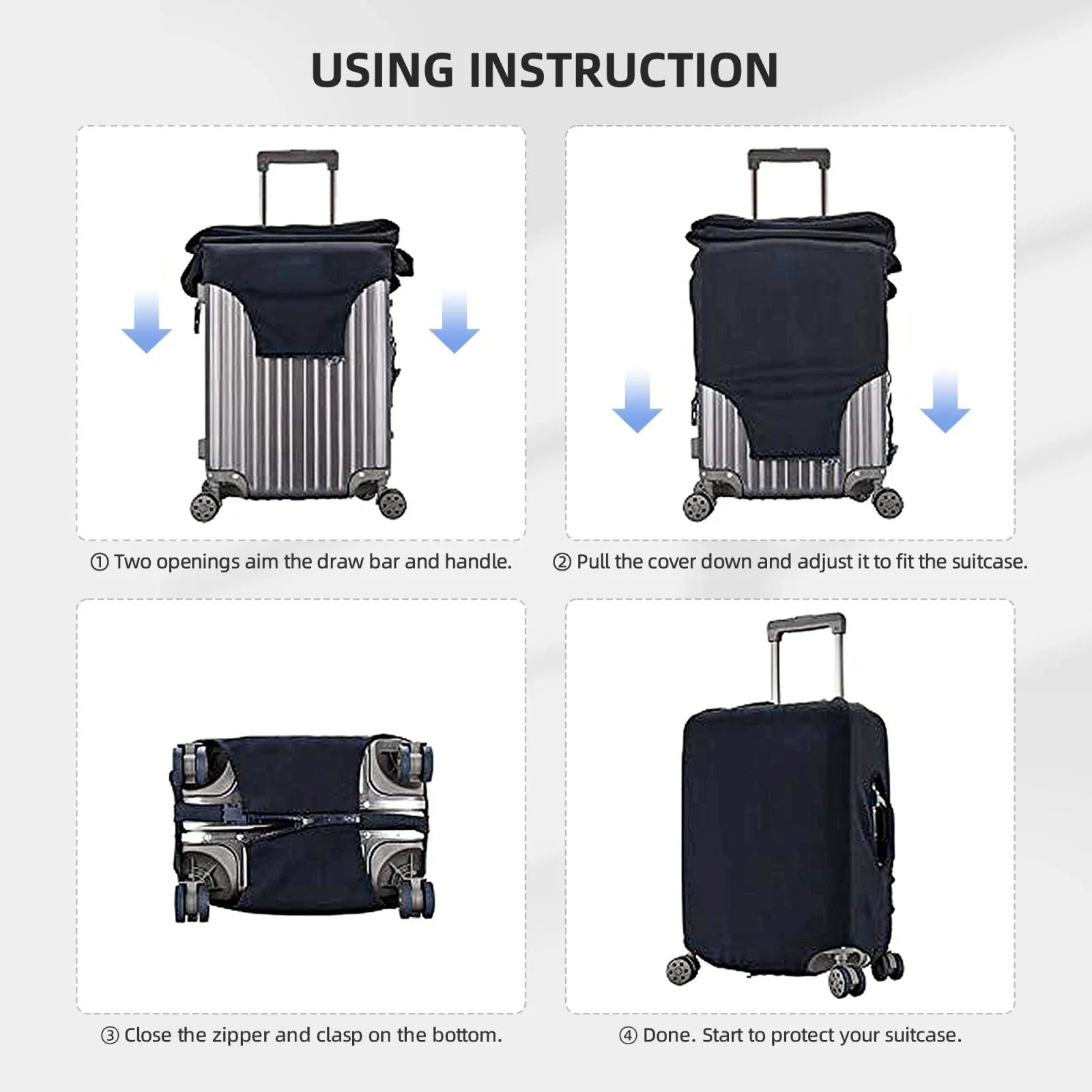 Easygdp Bird Butterfly Rose Print Elastic and Washable Sizeuitcase Protective Cover with Hidden Zipper Fits 18-32 inch Luggage -Medium