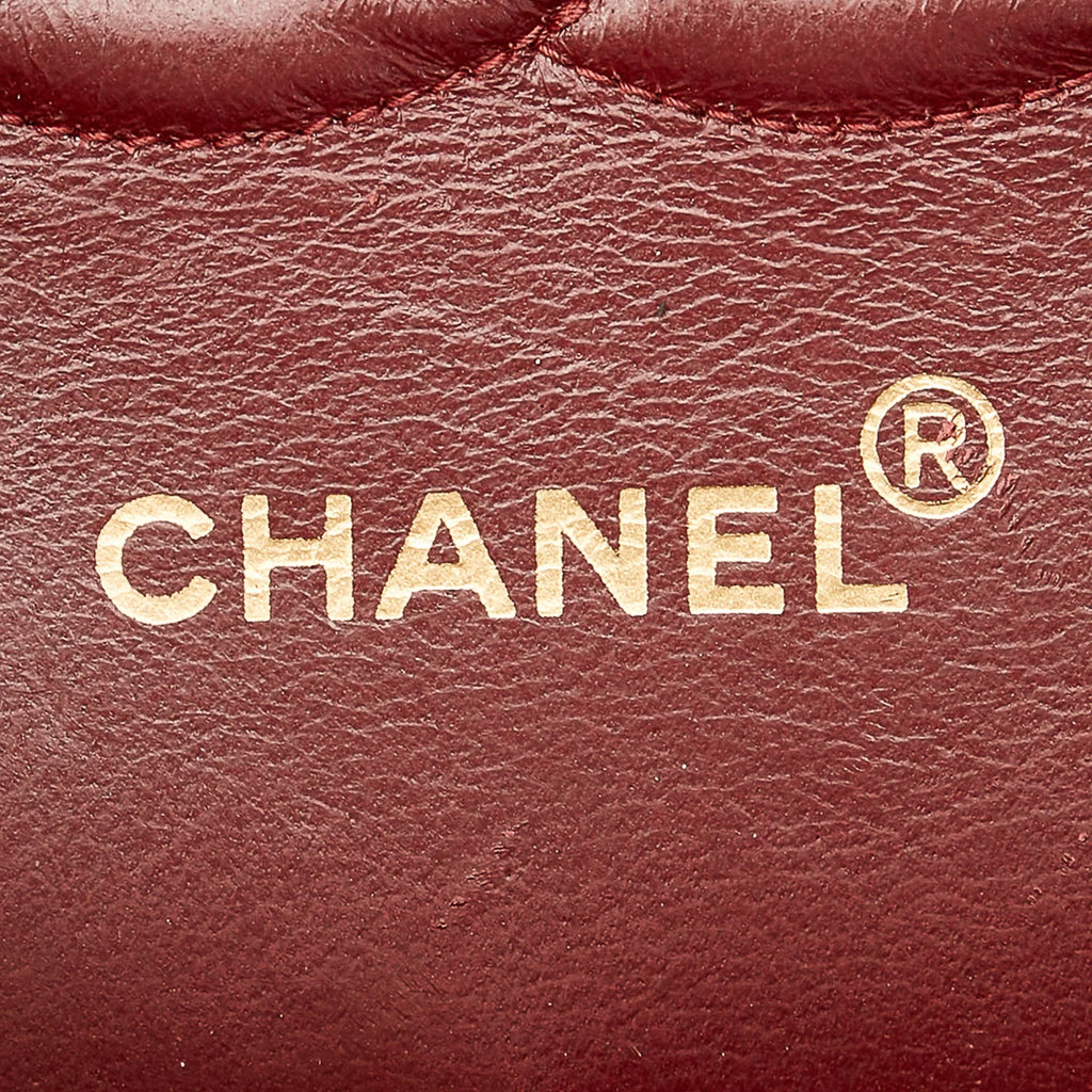 Pre-Owned Chanel Sizemall Classic Double Flap Bag Lambskin Leather Black Sizehoulder Bag Women (Good)