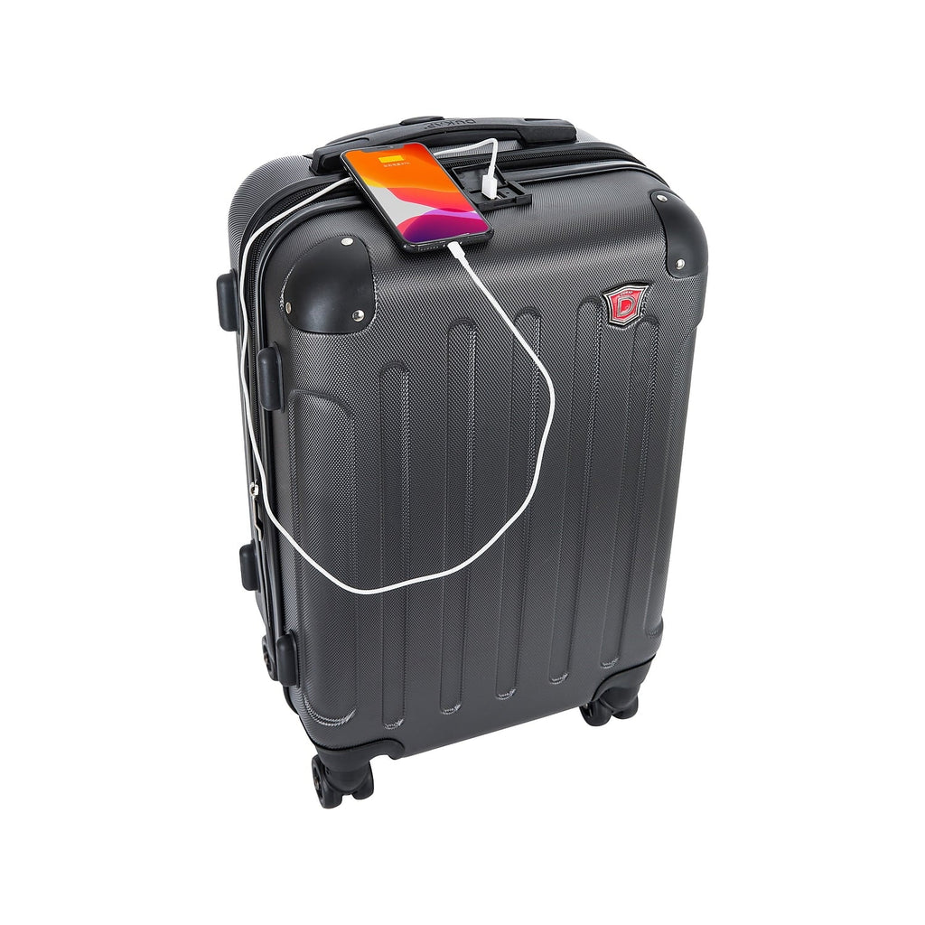 DUKAP Intely 2-Piece Plastic Luggage Sizeet Gray (DKINT0SizeM-GRE)