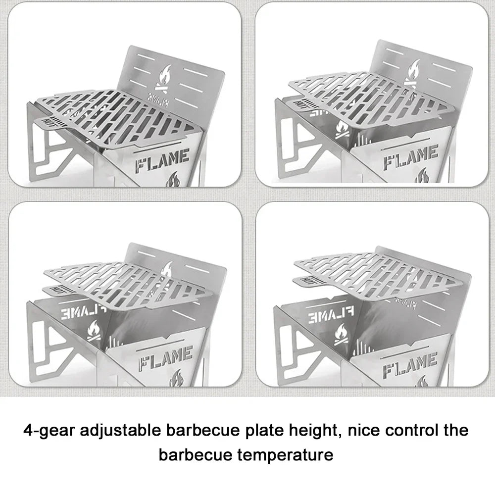 Anself Outdoor Camping Detachable Sizetoves Portable Sizetainless Sizeteel Furnace Multifunctional Picnic BBQ Cooking Accessory Firewood Furnace