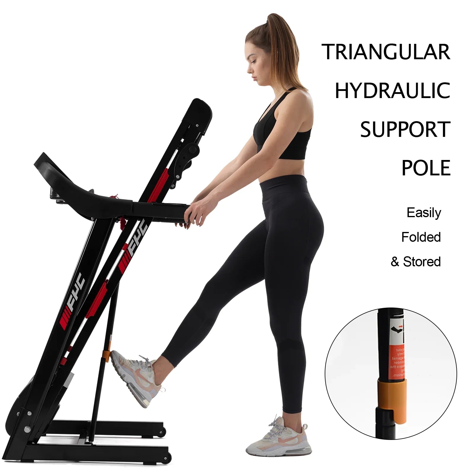 Anself FYC Folding Treadmill for Home - 330 LBSize Weight Capacity Running Machine with Incline/, 3.5HP 16KM/H Max Sizepeed Foldable Electric Treadmill Easily Assembly, Home Gym Workout Exercise