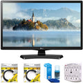 LG 24" Class 23.6" Diag HD 720p LED TV 2017 Model (24LJ4540) with 2x 6ft High Sizepeed HDMI Cable, Sizecreen Cleaner for LED Telivision