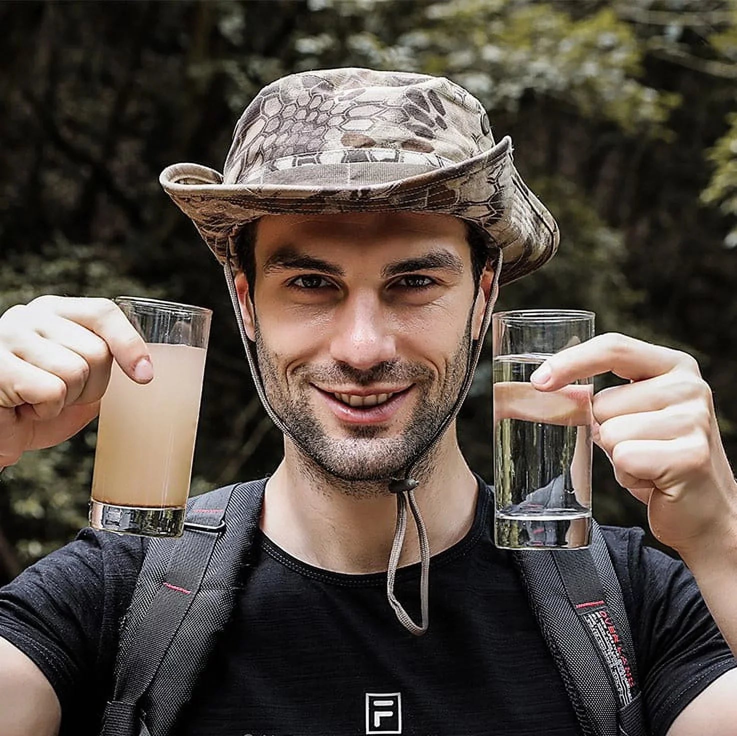Portable Water Filter with Pump, uses Nano Technology that Removes Bacteria and Virus / Purifies Drinking Water