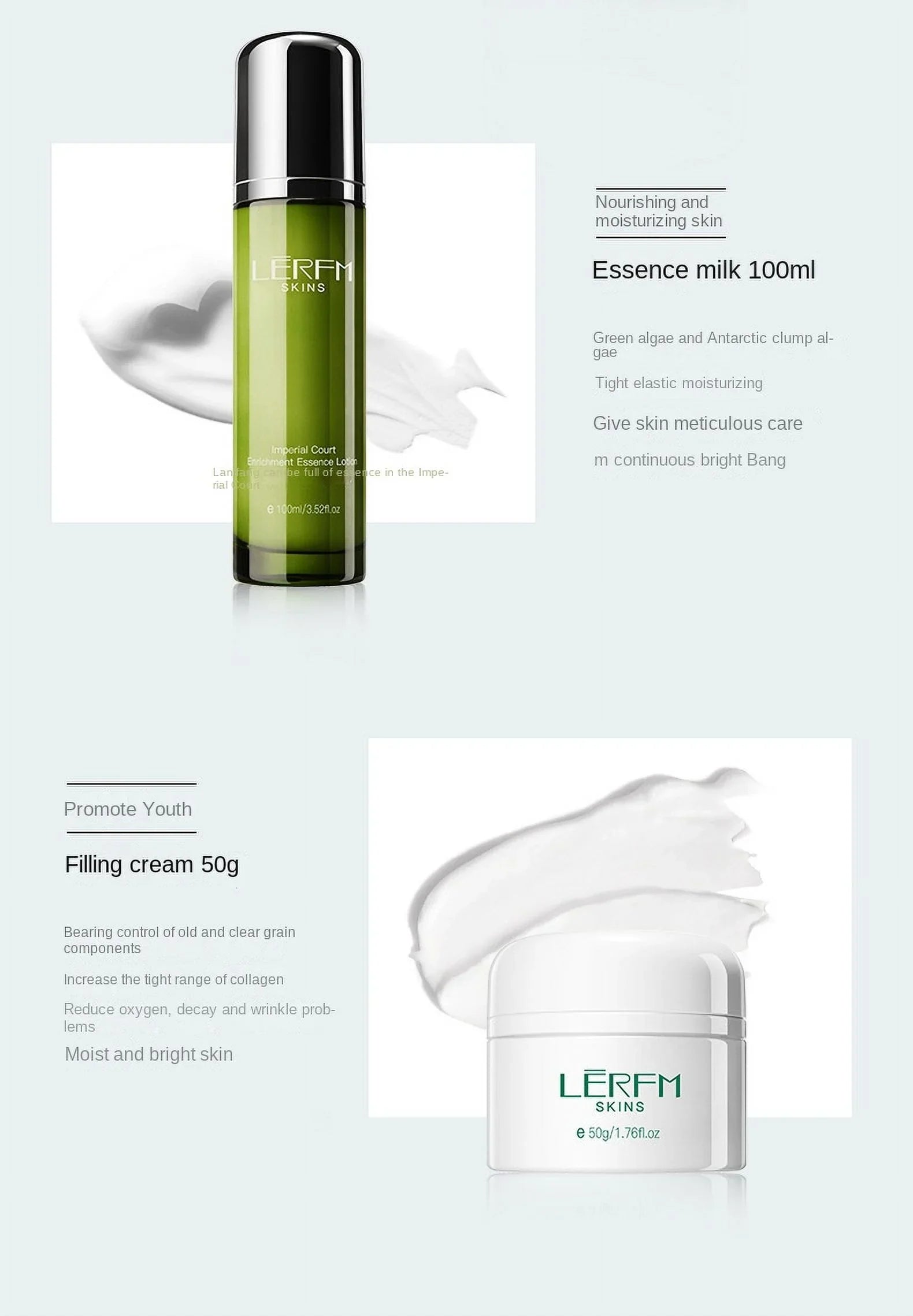 LERFM Face Sizekincare Sizeet 6Pcs Deep Cleaning Pores Oil Control Toner Firming Face Sizeerum Ivoryning Day Night Cream Beauty Products