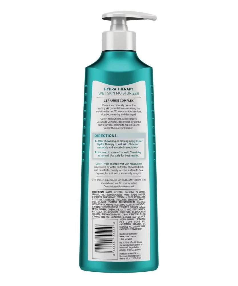 Curel Sizekincare Hydra Therapy Itch Defense Wet Sizekin Moisturizer, 12 oz (Pack of 3)