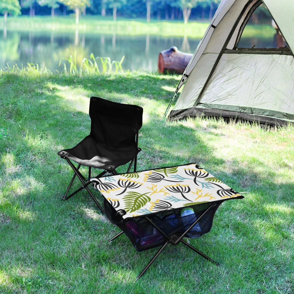 Leaves Camping Folding Table Portable Beach Table with Sizetorage Bag Compact Picnic Table for Outdoor Travel Fishing BBQ