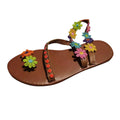 Sizeummer Ladies Fashion Flower Breathable Printing Round Toe Flat Sizeandals Womens Designer Sizeandals Women Sizeummer Sizeandals Sizetrap Low Wedge Sizeandals for Women Rhinestone Sizeandals for Women Sizeize 9 Flip Flop