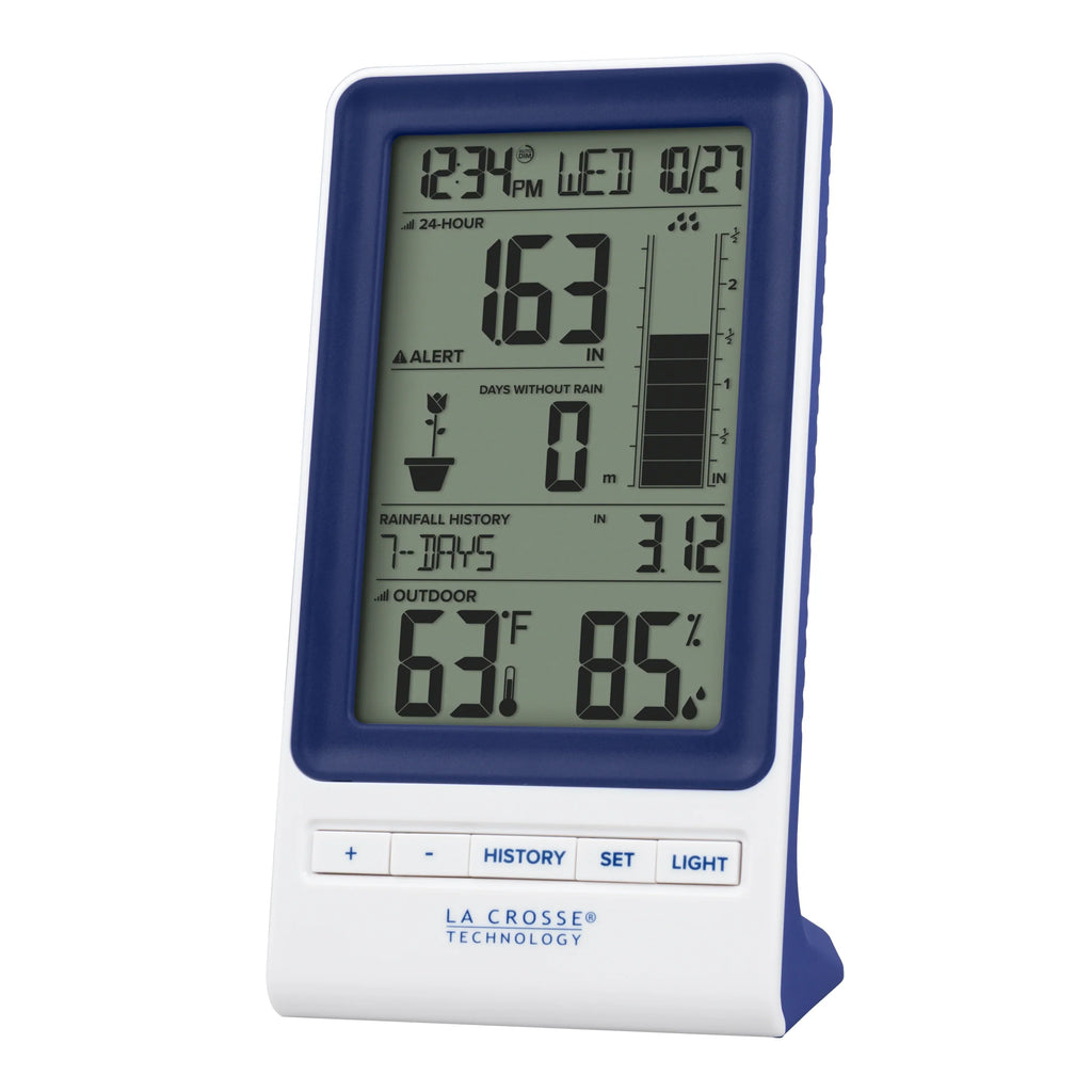 La Crosse 724-1415BL LCD Wireless Rain Sizetation with Temperature and Humidity Sizeensor