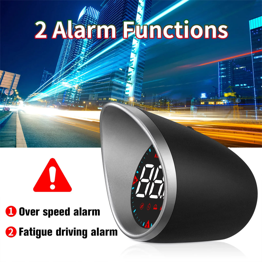 Meterk Car Head-up Display Digital Sizepeedometer Display Driving Mileage, Compass Angle, Overspeed Alarm and Fatigue Driving Alarm