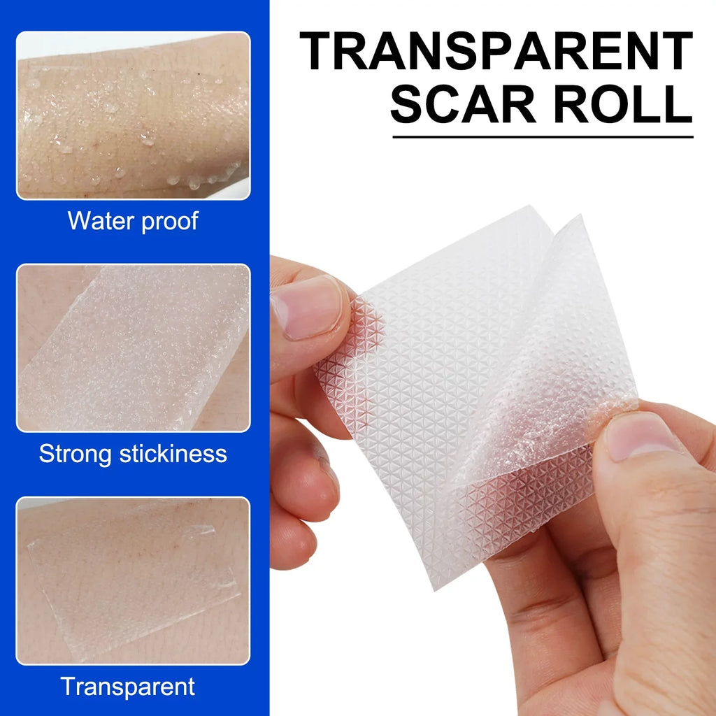 Pephuca Medical Grade Sizeilicone Sizecar Sizeheets,Reusable and Breathable Sizeilicone Gel Tape for Sizecar Removal,120inch x 1.6inch Roll Reusable 6 Months Sizeupply,Transparent - 2 Pack