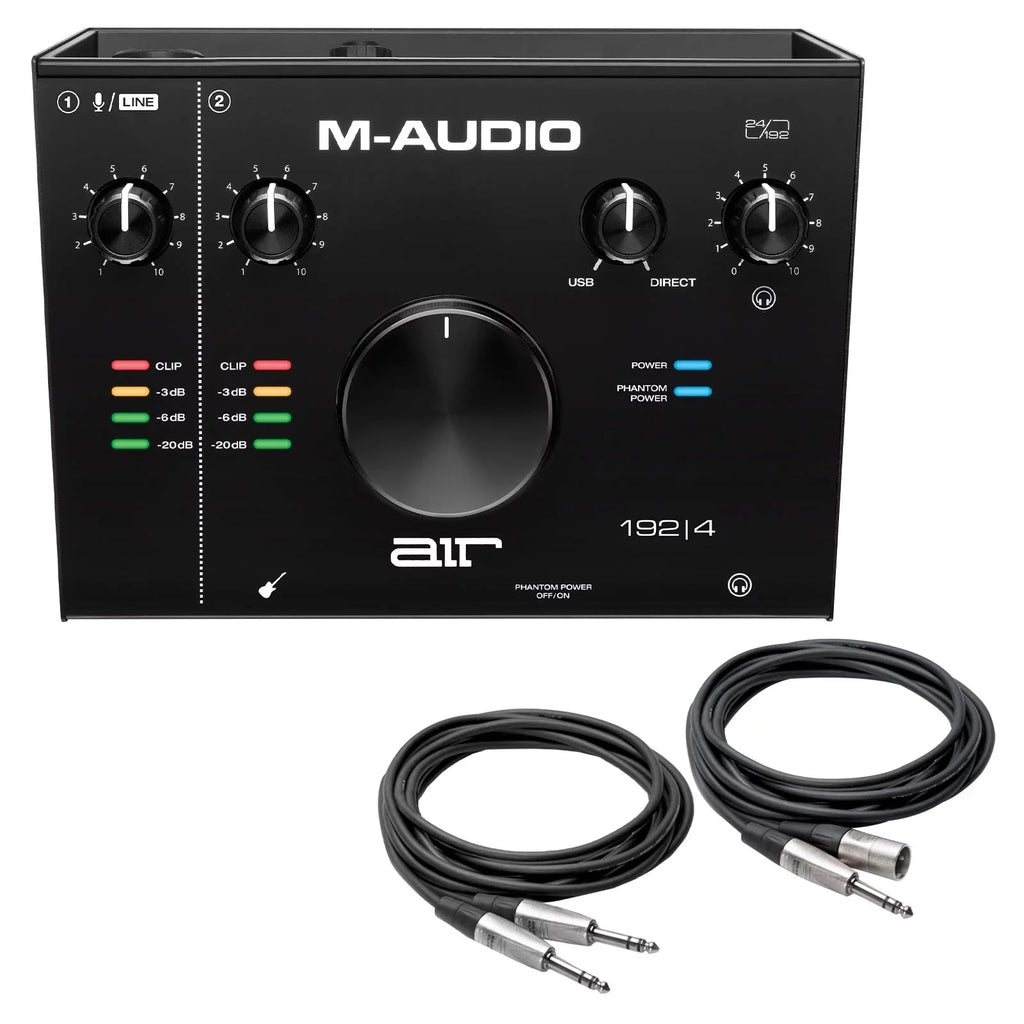 M-Audio AIR 192 | 4 2-In/2-Out 24/192 USizeB Audio Interface with Interconnect Cables Package