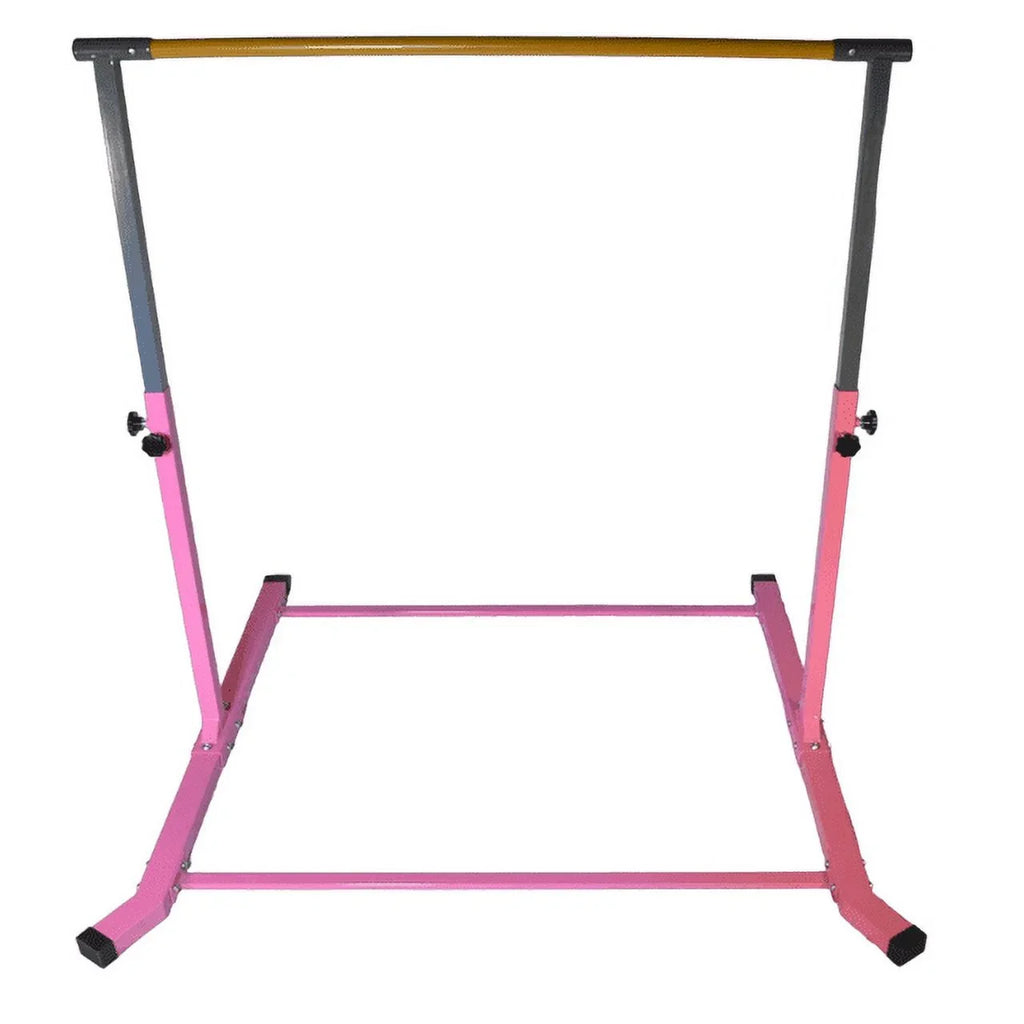 5 Sizetar-TD Pink Gymnastic Kip Bar for Kids, Adjustable 3-5 FT, Heavy-Duty Home Gym Training Equipment