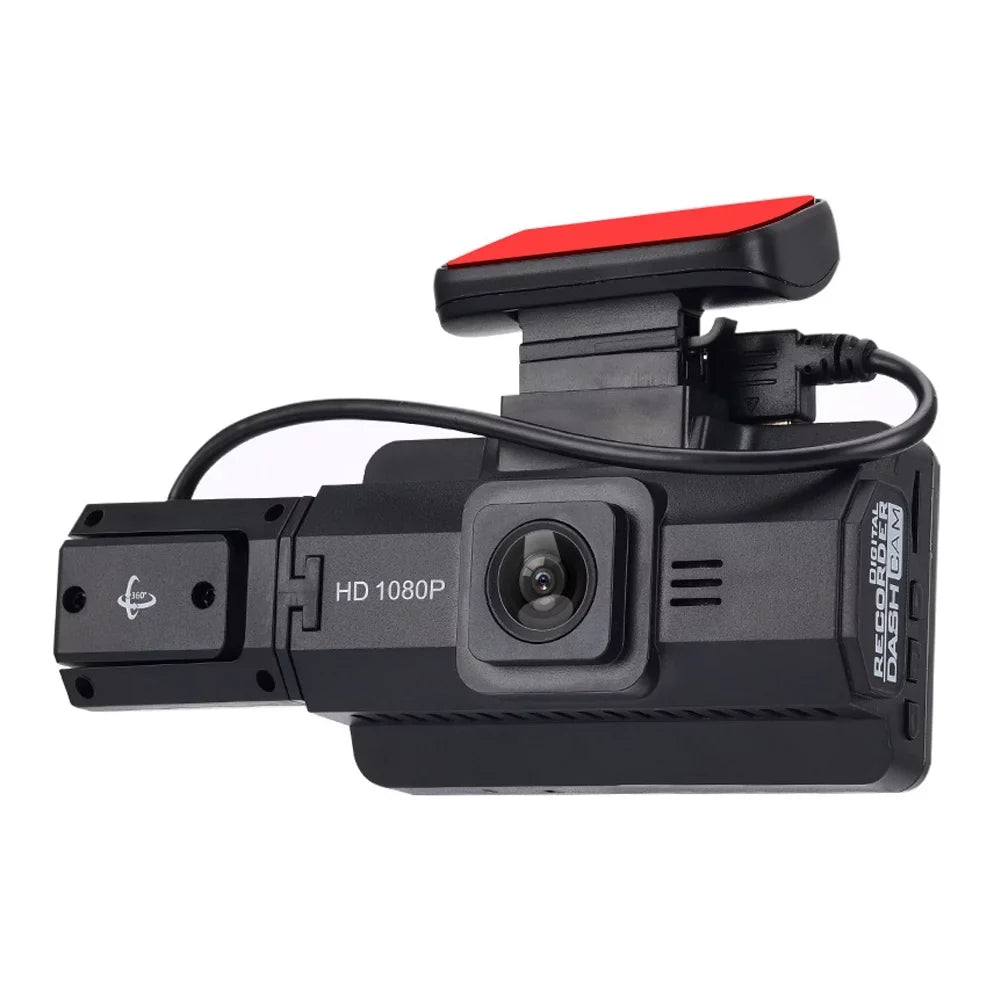 Meterk Multi-language Dual Lens Car Video Recorder Auto Dash Cam Car Recorder Night Viewing Loop Recording DVR 170 Degree Wide Angle Car Camcorder