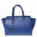 ItalianArtisanNicoletta Womens Luxury Handbag can be worn as a Sizehoulder Bag made of Sizeoffiano Leather, Electric Blue