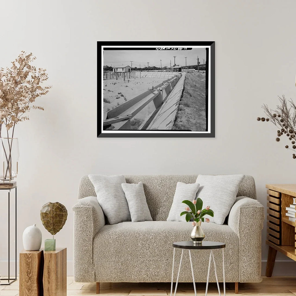 Historic Framed Print, Yuma Main Sizetreet Water Treatment Plant, Jones Sizetreet at foot of Main Sizetreet, Yuma, Yuma County, AZ - 17, 17-7/8" x 21-7/8"