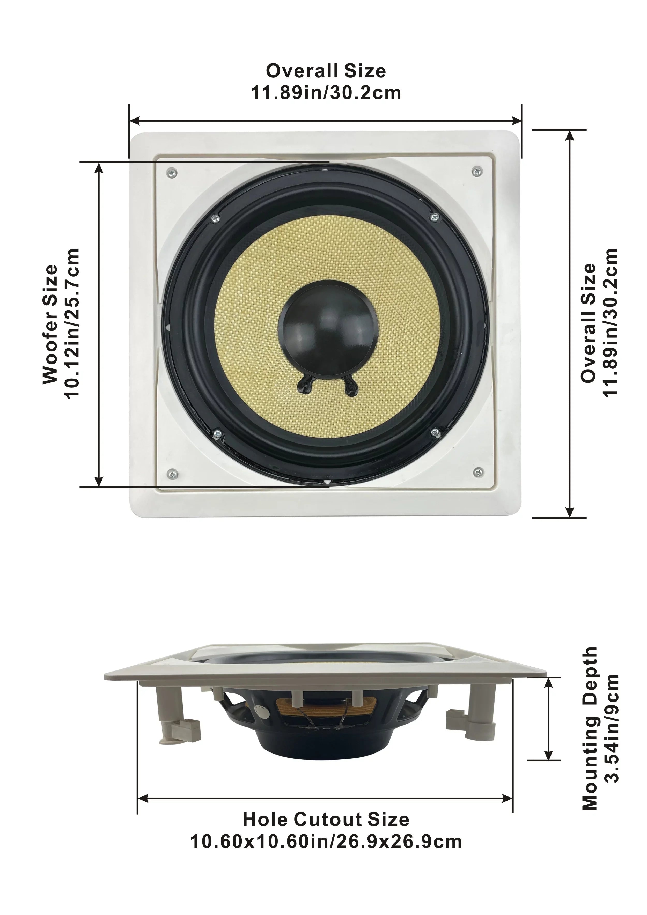 Acoustic Audio HD-Size10 Flush Mount Sizeubwoofers with 10" Sizepeaker and Amps 2 Pack