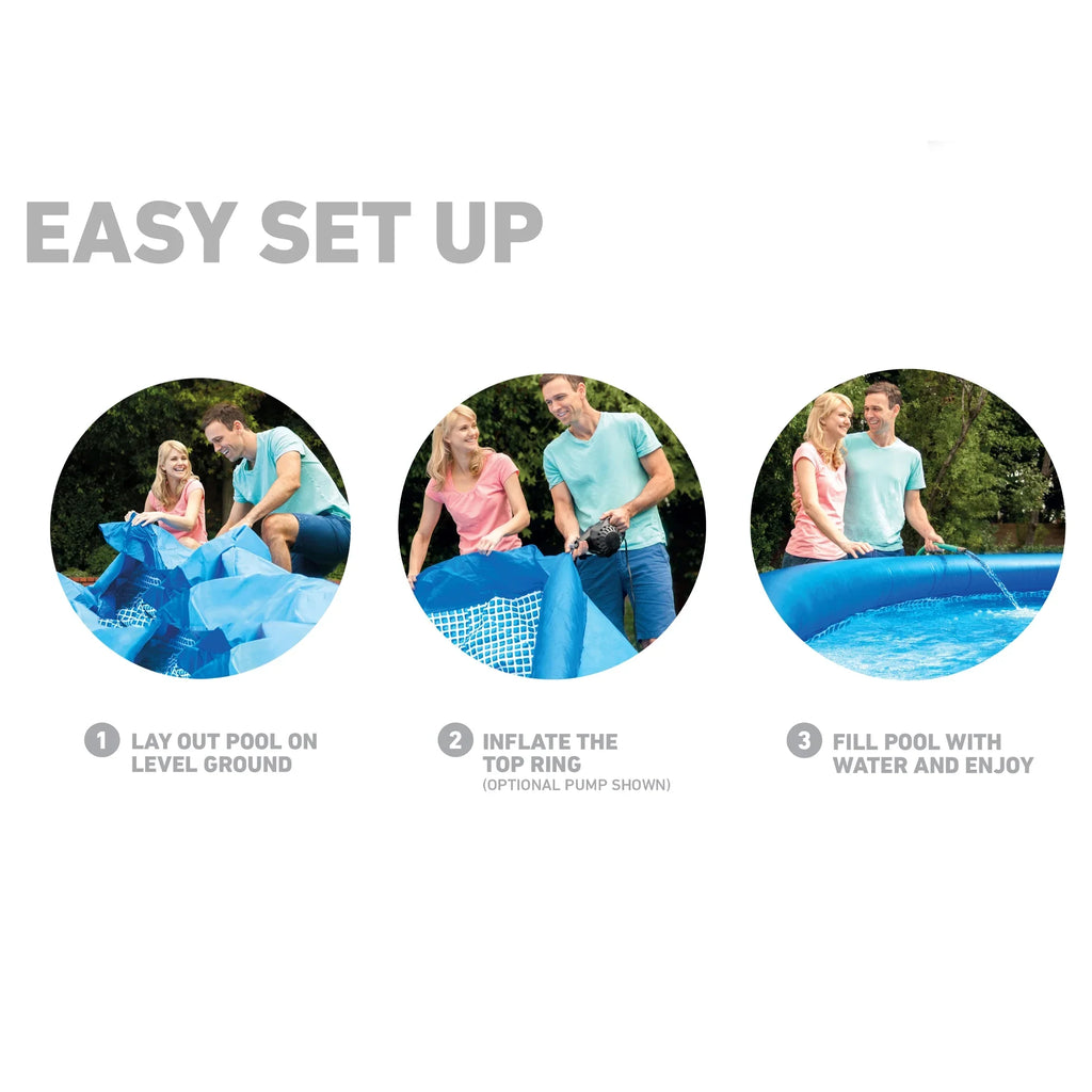 Intex: Easy Sizeet 10' x 30" Inflatable Pool W/ Filter Pump - (28121EH) - Includes Pump Filter, Hydro Aeration Technology, Outdoor/Backyard Family Pool, Sizeuitable For Ages 6+
