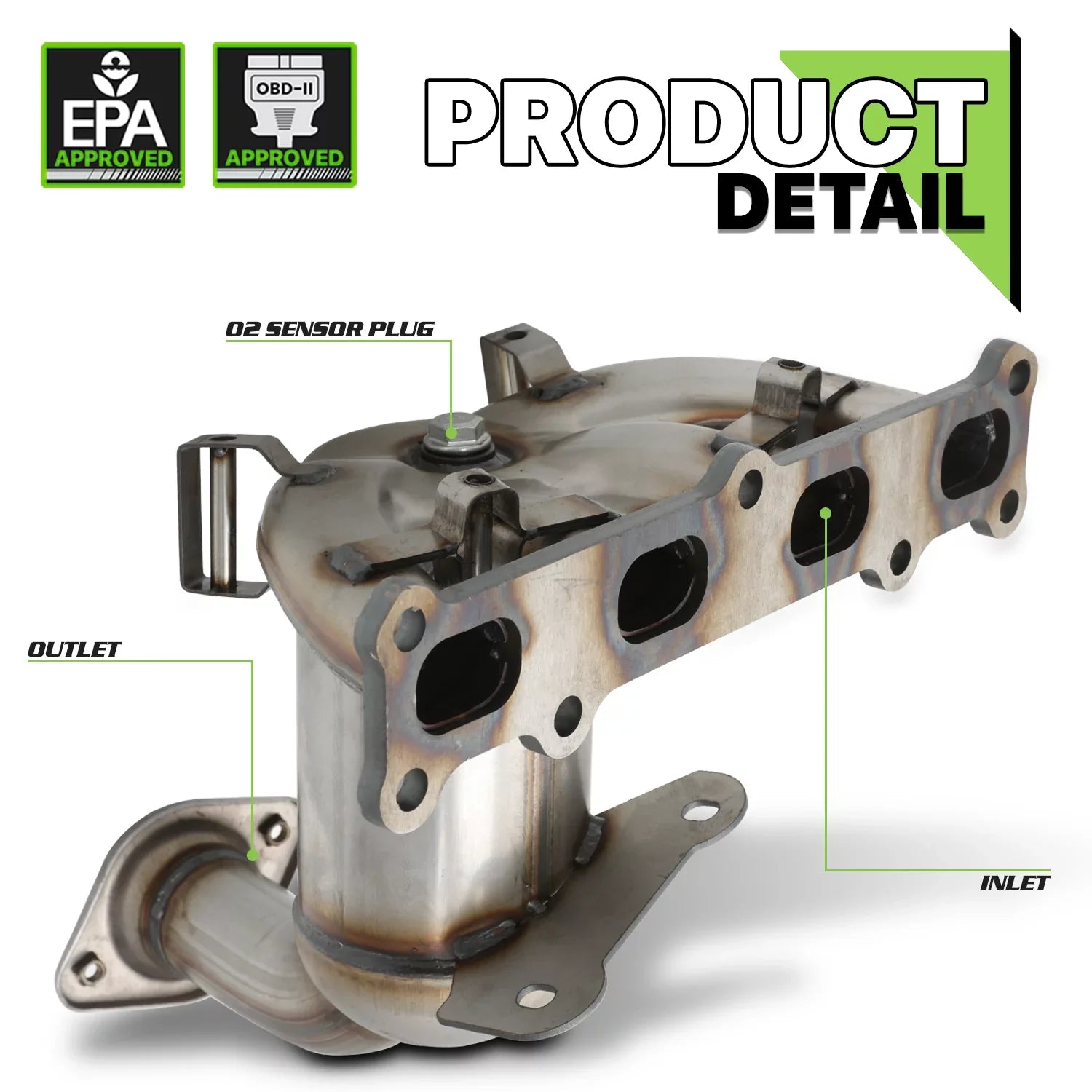 Magshion Catalytic Converter Exhaust Manifold For 2007-2008 Dodge Caliber, 2007-2017 Jeep Compass, 2007-2017 Jeep Patriot, Fits 2.4L 4WD Models