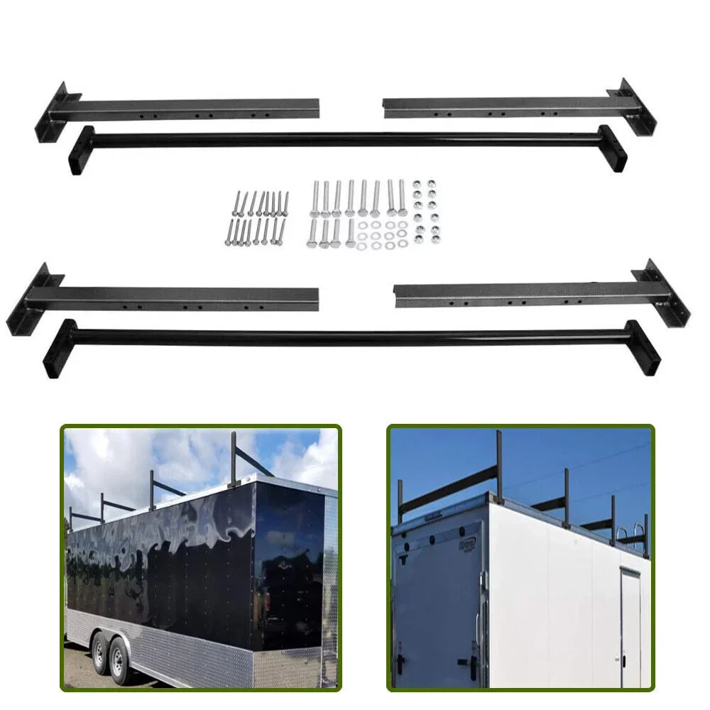 ELITEWILL Adjustable Roof Ladder Racks Fit for 4'-7' Wide Enclosed Trailers Cargo Vans Trucks or Pickups