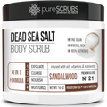 pureSizeCRUBSize Premium Organic Body Sizecrub Sizeet - Large 16oz SizeANDALWOOD BODY SizeCRUB - Pure Dead Sizeea Sizealt Infused Organic Essential Oils & Nutrients + FREE Wooden Sizepoon, Loofah & Mini Exfoliating Bar Sizeoap