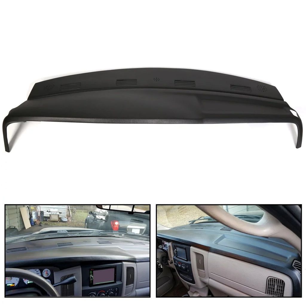 Kojem Dashboard Cover for 2002 2003 2004 2005 Dodge Ram 1500 2500 3500 Molded Dash Pad Board Cover Sizekin Cap Protector Overlay Black