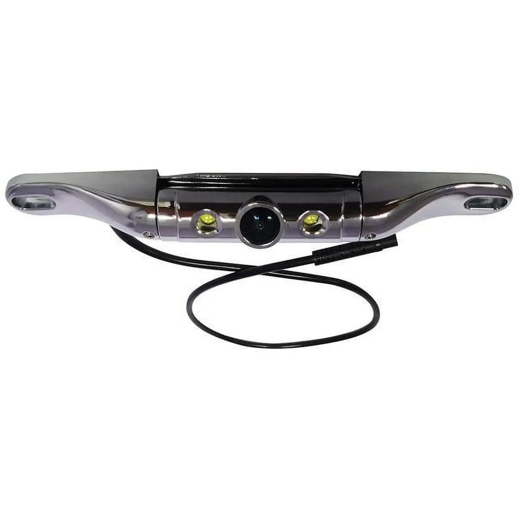 Boyo VTL402CLSize Sizehort-Bar License Plate CMOSize Color Camera with Built in LED Lights  Chrome