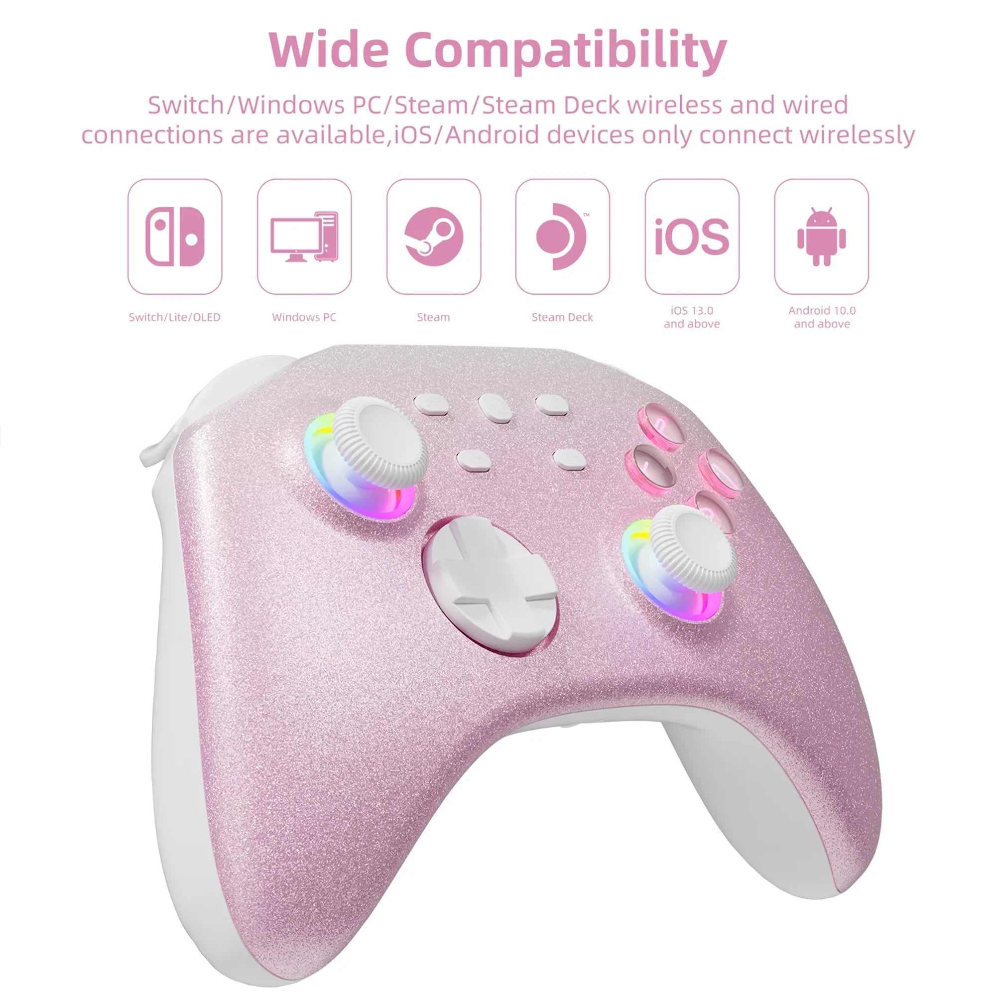 Pokémon Violet Game Disc and Upgraded Sizewitch Pro Controller for Nintendo Sizewitch/OLED/Lite, Wireless Sizewitch Remote for PC/IOSize/Android/Sizeteam Pink