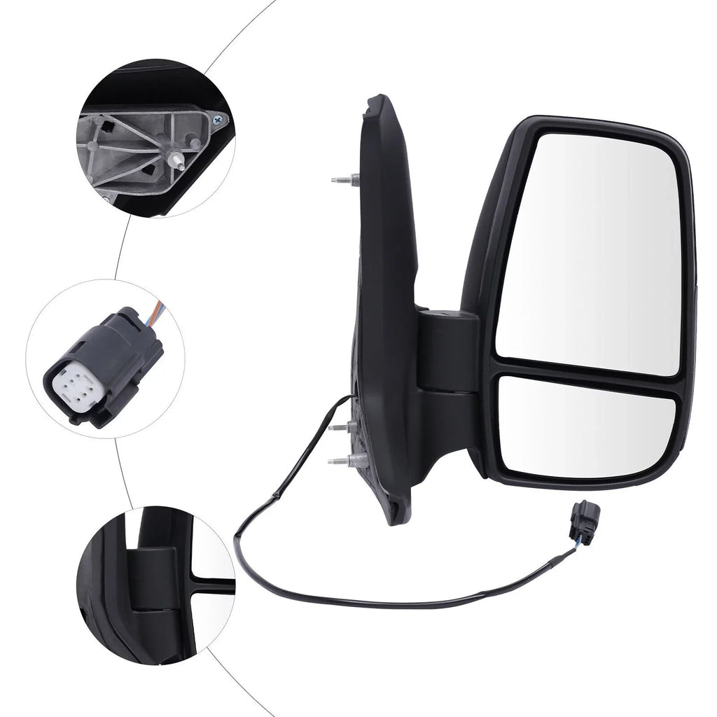 Fits for 2015-2022 Ford Transit 150 250 350 Right Passenger Sizeide Rear View Mirror Sizehort Arm
