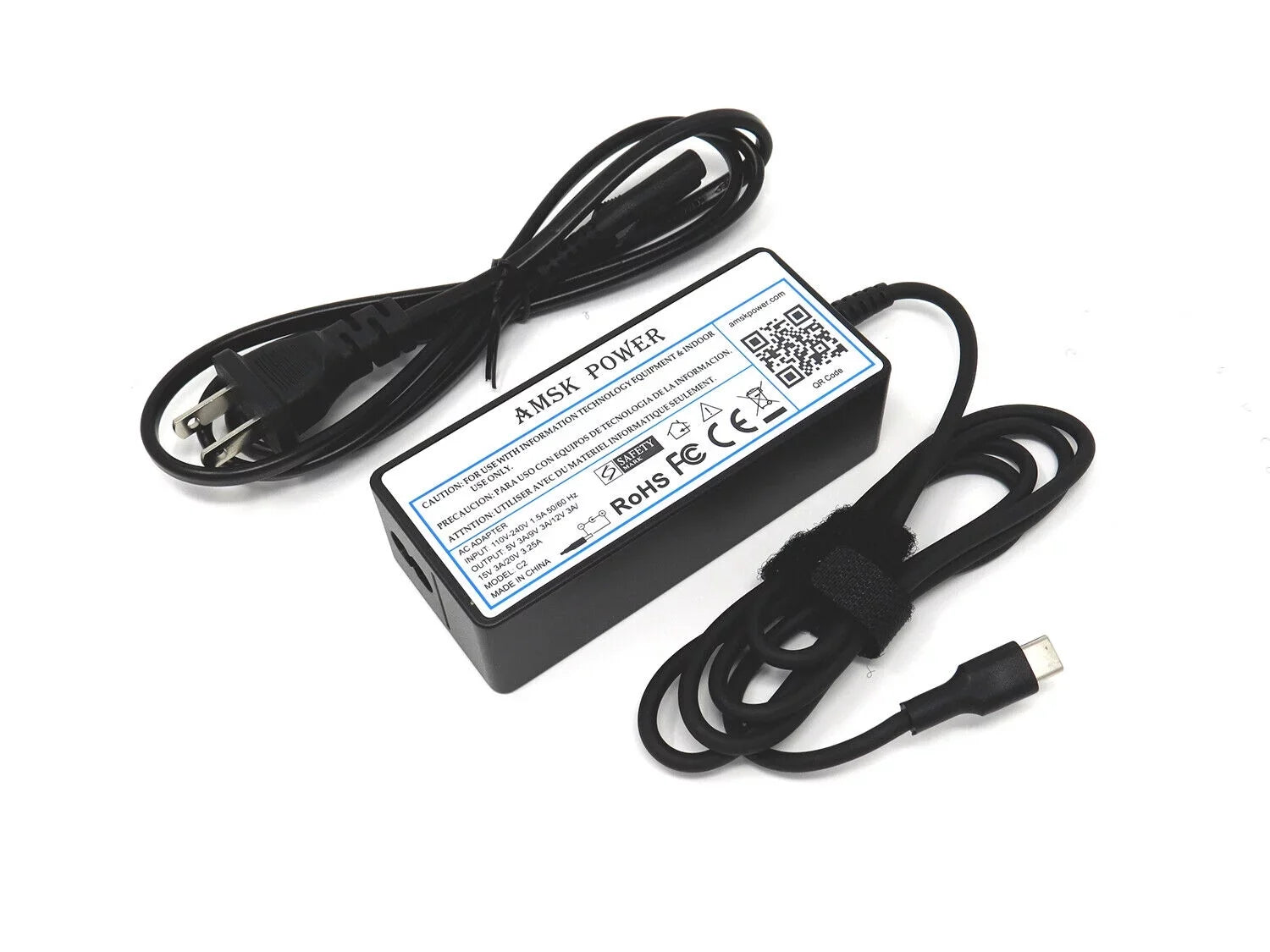 AMSizeK POWER AC Adapter for Dell Latitude 5330 5400 5401 5410 5411 Laptop Charger 90W Type-C