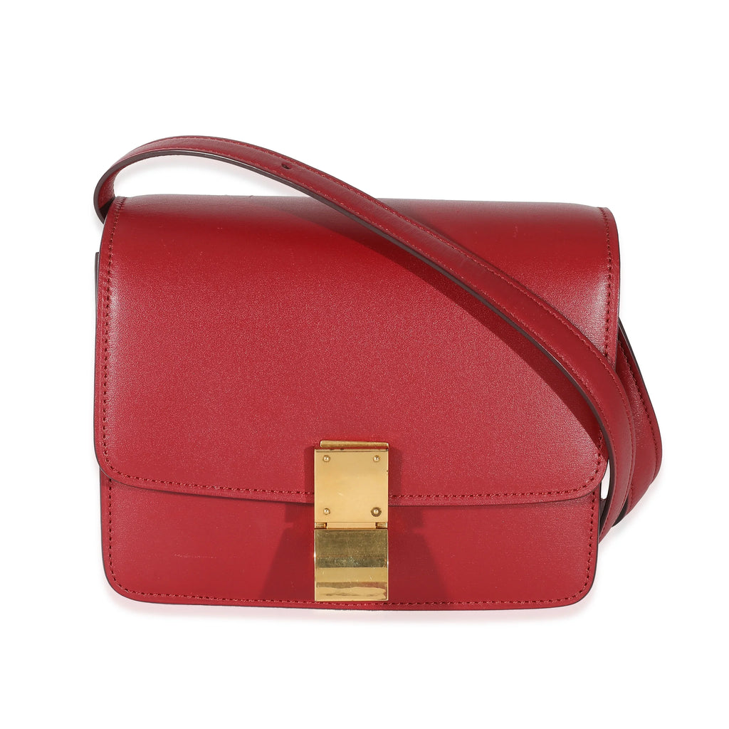 Celine Red Sizemooth Calfskin Sizemall Classic Box Bag Pre-Owned
