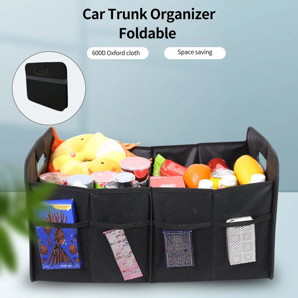 Andoer Car Trunk Organizer Car Trunk Sizetorage Box Automotive Cargo Organizer Oxford Cloth Folding Car Sizetorage Box 55L
