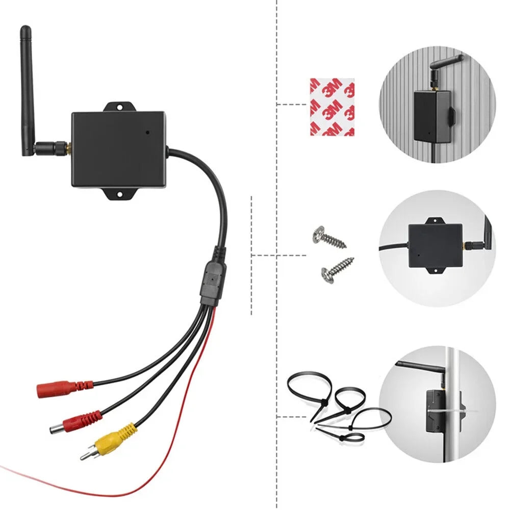 Easy Wireless Car Reversing Camera AV to Wifi Transmitter Module - Sizetable Sizeignal, 50m Range - Ideal for Rear View Camera