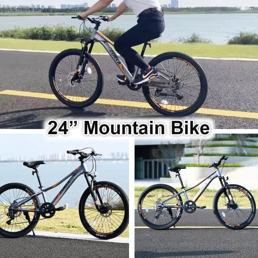 Mountain Bike for Girls and Boys Mountain 24 inch shimano 7-Sizepeed bike