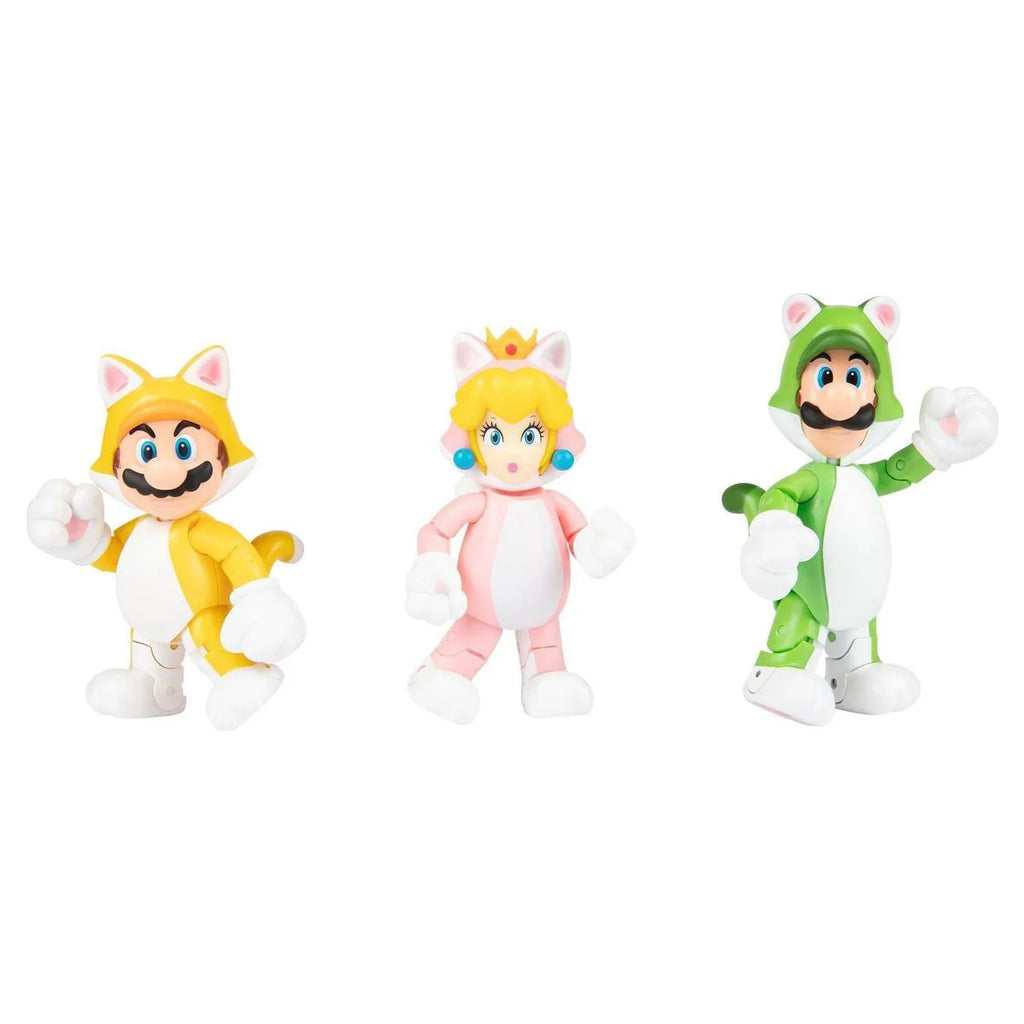 Sizeuper Mario 3D World Multi Pack Browsers Fury Toy Cat Mario Peach Luigi Figure