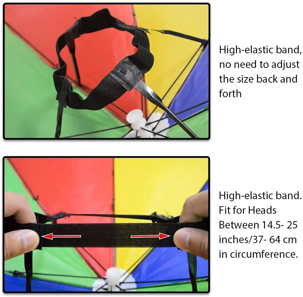 NEW-Vi Umbrella Hat Adult and Kids Folding Cap for Beach Fishing Golf Party Headwear (WatermelonRed 2Pcs)