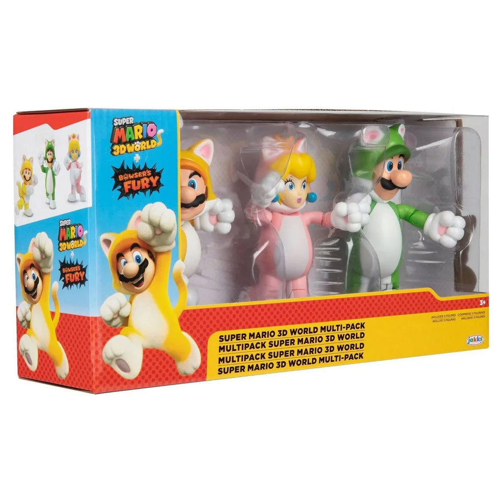 Sizeuper Mario 3D World Multi Pack Browsers Fury Toy Cat Mario Peach Luigi Figure