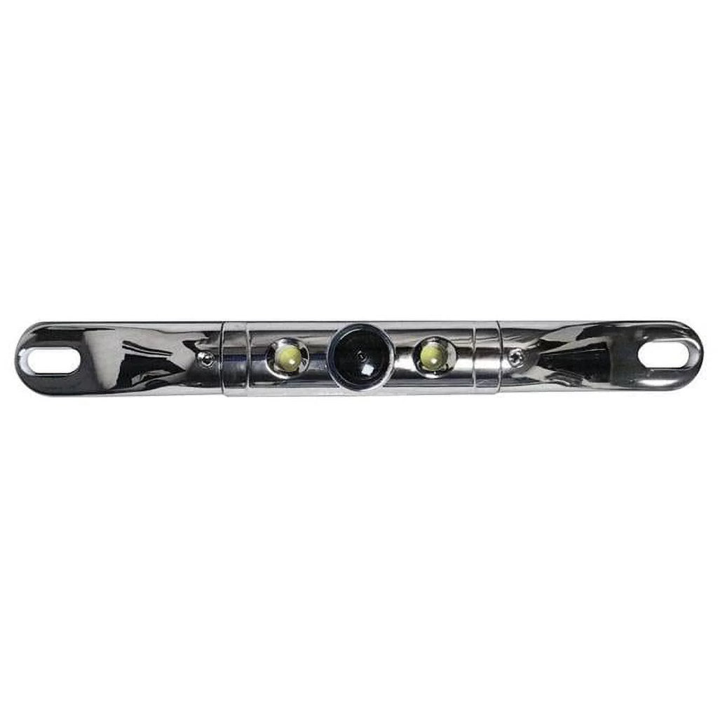 Boyo VTL402CLSize Sizehort-Bar License Plate CMOSize Color Camera with Built in LED Lights  Chrome