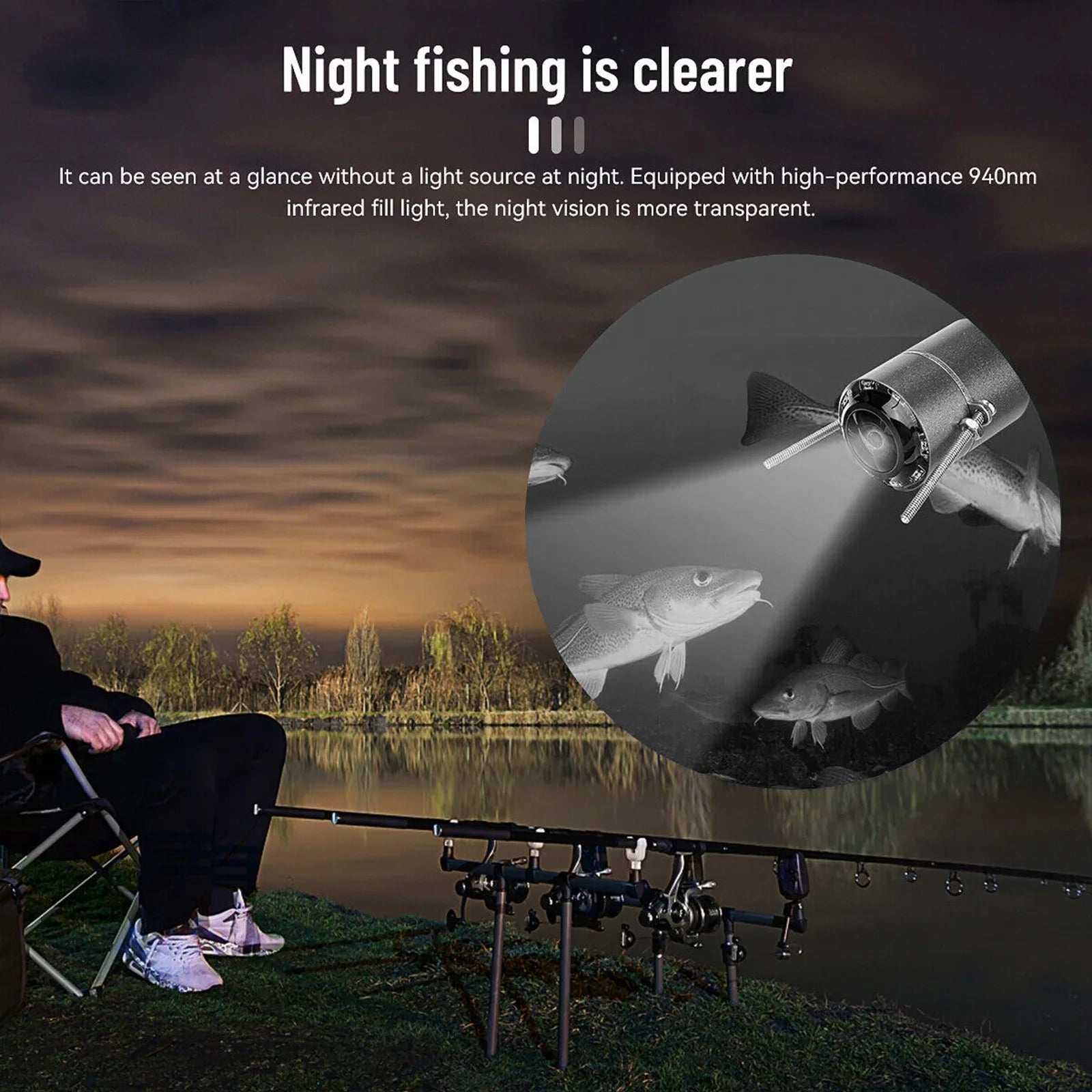 4.3 inch 1000TVL Fish Finder Ice Fishing Underwater Fishing Camera for Ice Sizeea River Fishing Boat