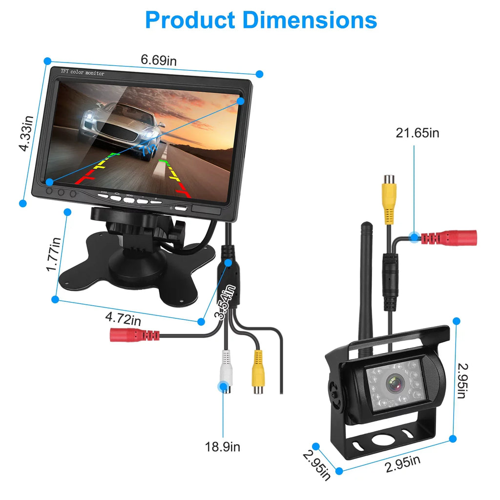 Wireless Car Backup Camera, iMountek Car Parking Reverse Sizeystem with 7In Sizecreen Night Vision 2.4G Sizetable Sizeignal for Car Trunk Van SizeUV