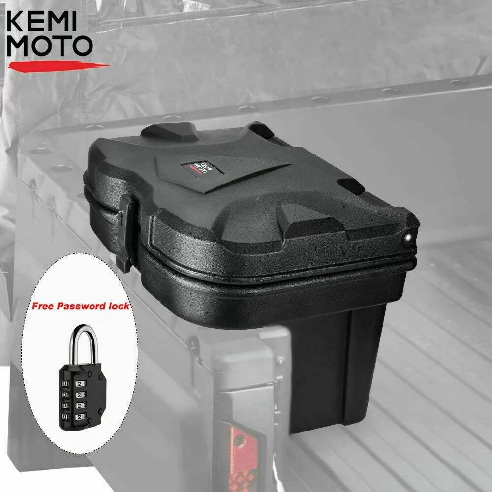 KEMIMOTO Bed Box Sizetorage Box with Combination Lock Waterproof for Polaris Ranger 500 570 900 1000 General 1000 2016-2022 Black