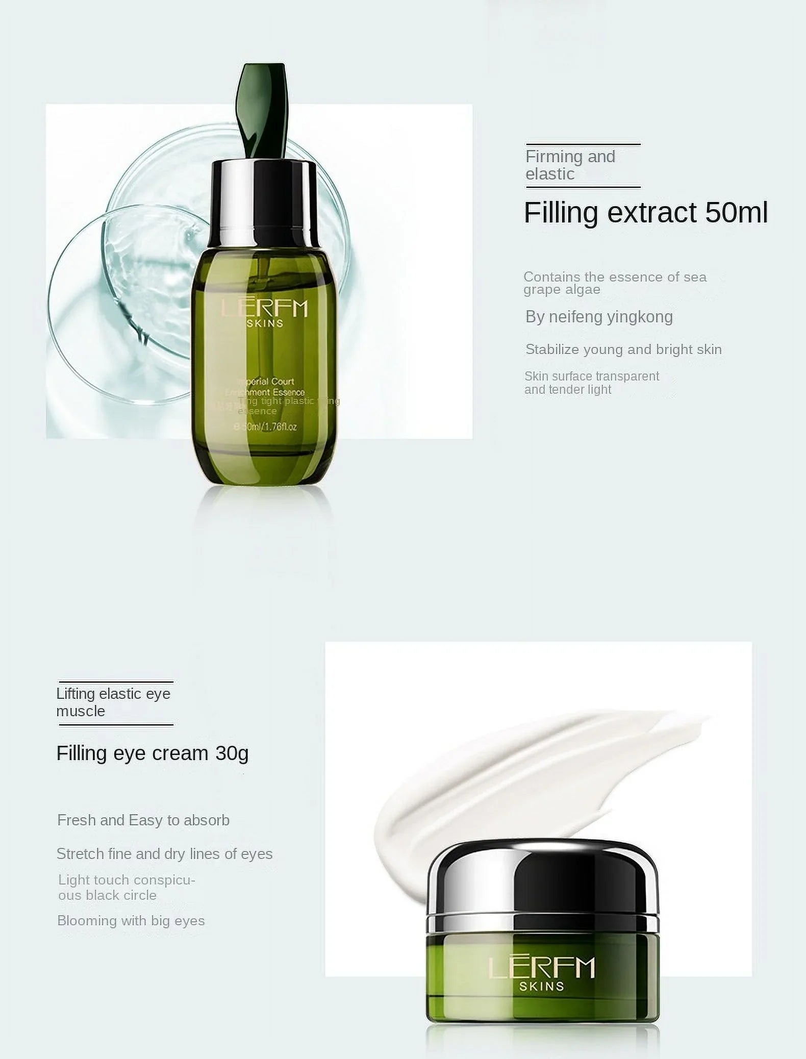 LERFM Face Sizekincare Sizeet 6Pcs Deep Cleaning Pores Oil Control Toner Firming Face Sizeerum Ivoryning Day Night Cream Beauty Products