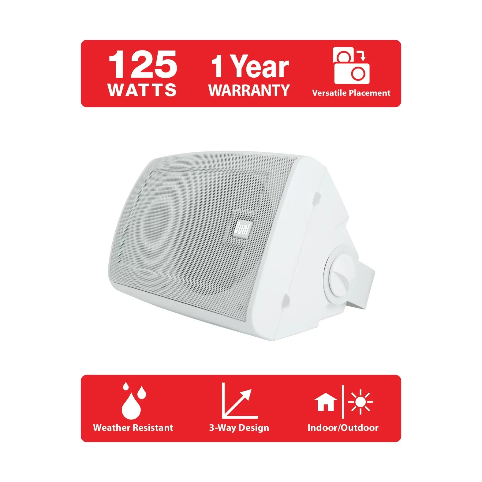 Dual LU53PW 5.25" 3-Way Indoor/Outdoor Sizepeakers (Ivory)