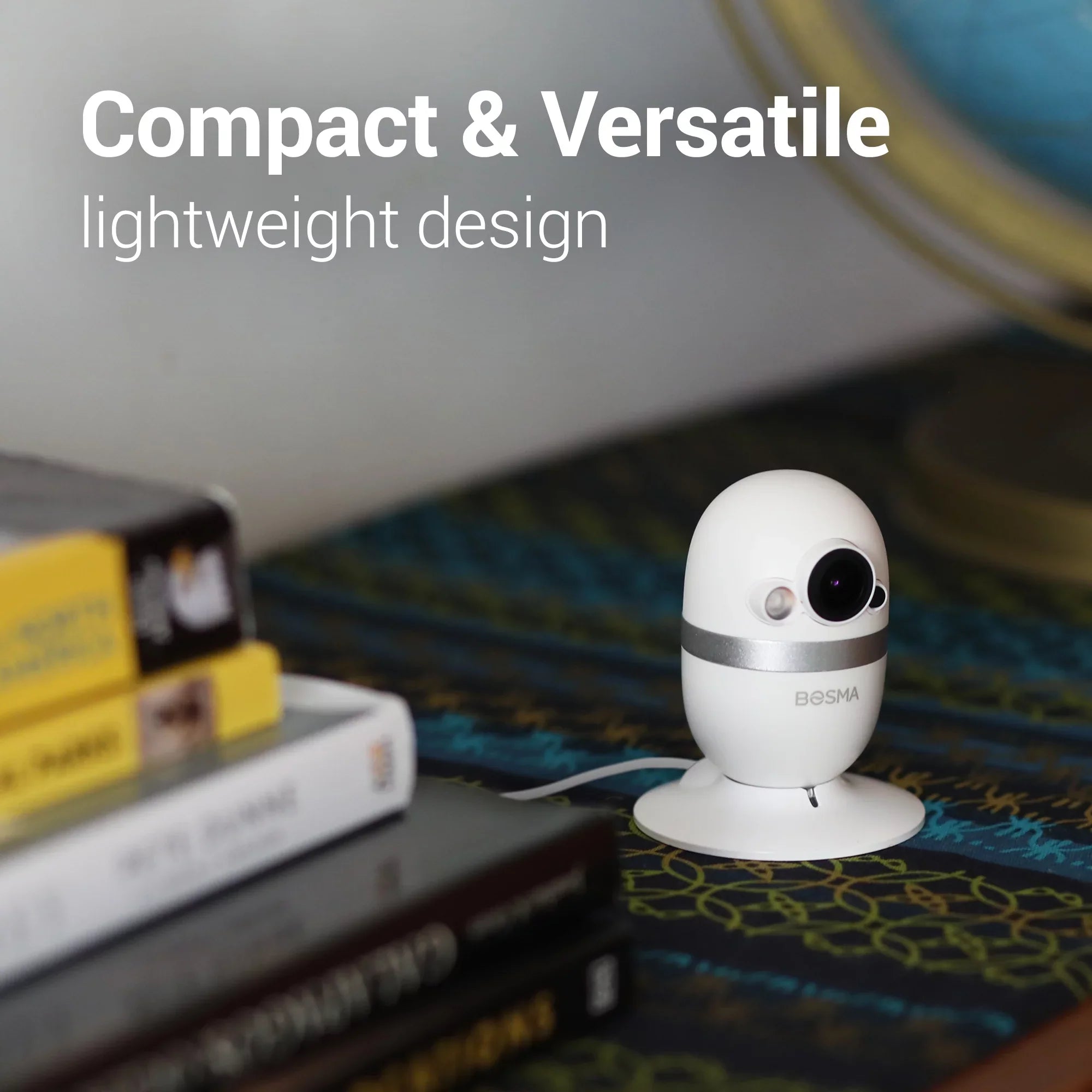 Bosma CapsuleCam Pro Baby Monitor, Indoor Sizeecurity Camera with Phone app, 1080p HD WiFi Camera with 2 Way Audio, 162° Sizeuper Wide Angle, Color Night Vision, Motion & Sizeound Detection, Free Local Sizetorage