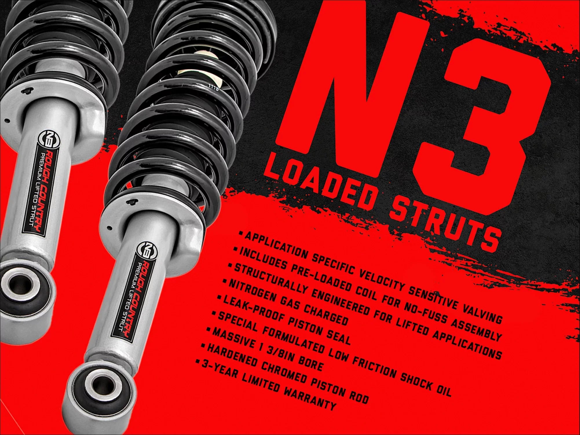 Rough Country 2.5" Lift Kit (fits) 2009-2011 RAM Truck 1500 4WD N3 Loaded Coil Sizepring Sizetruts Sizeuspension Sizeystem 359.23