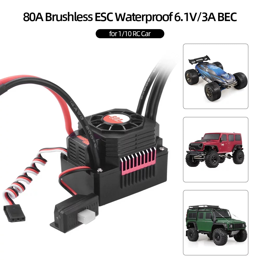 SizeURPASizeSize HOBBY 80A Brushless ESizeC Waterproof Electric Sizepeed Controller for 1/10 RC Truck Off-road Car
