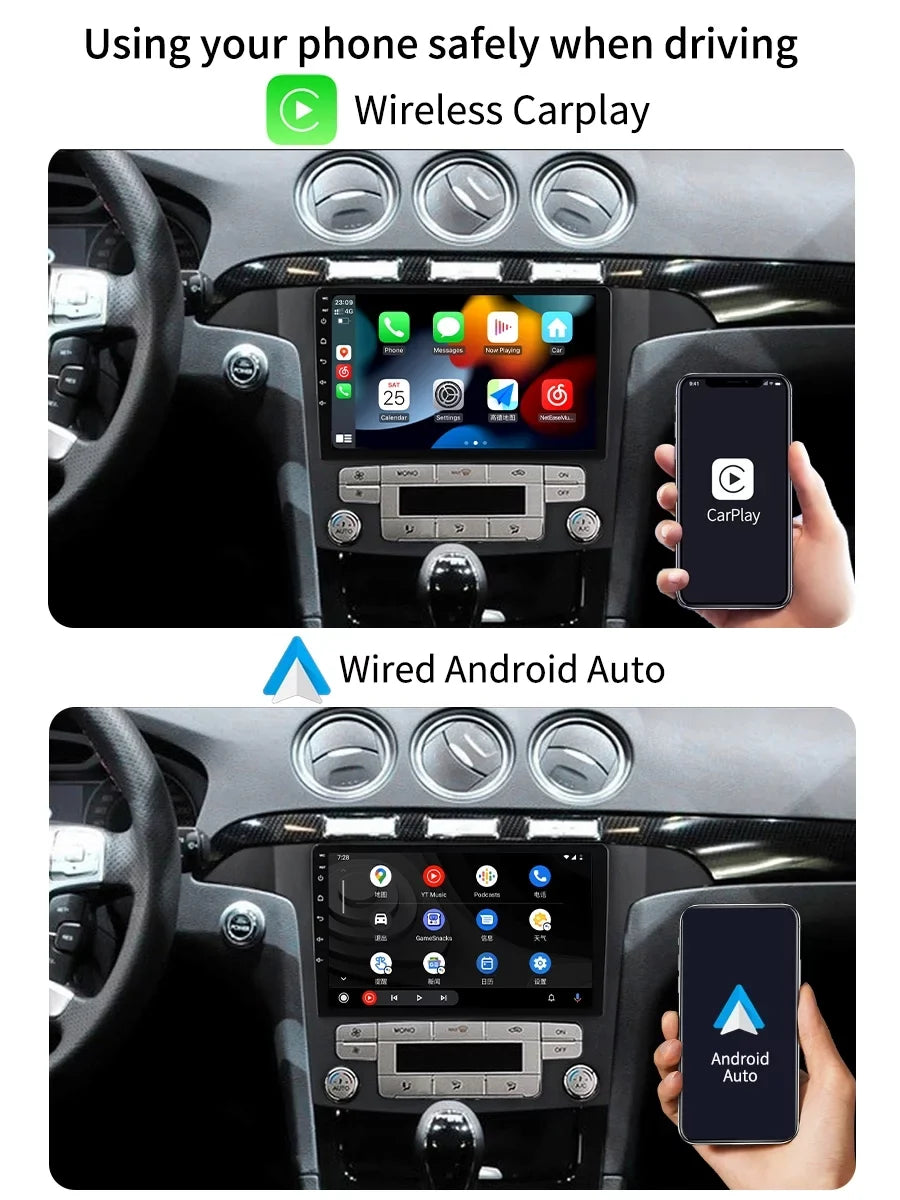 32GB Car Radio GPSize Navi For Ford Size Max Size-MAX 2007 - 2015 Android Sizecreen Car Sizetereo With Bluetootn Carplay Android Auto