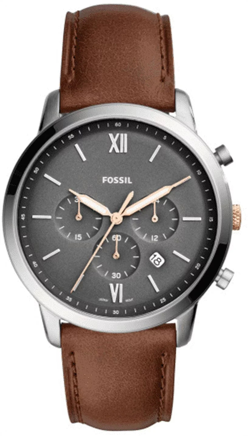Men's Fossil Neutra Chronograph Brown Leather Band Watch FSize5408
