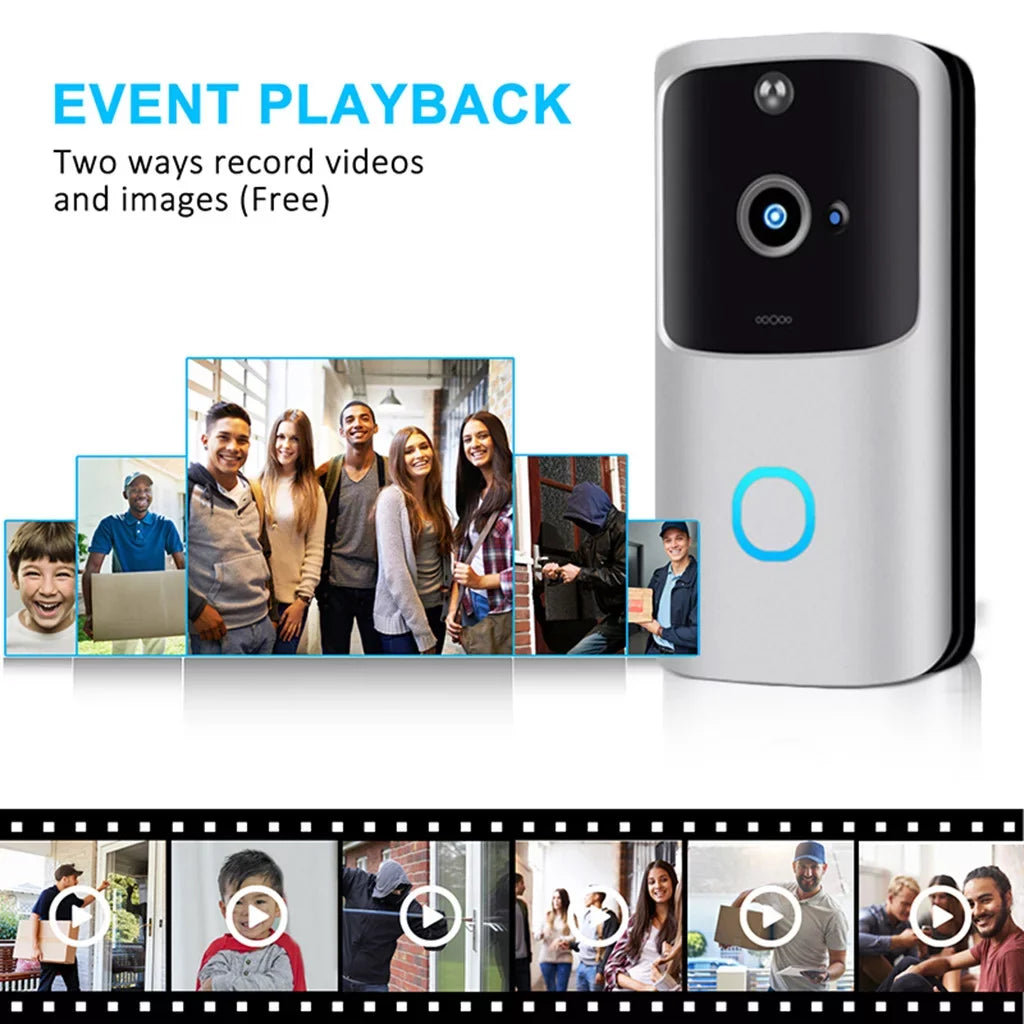 Video Doorbell Camera Hd Wifi Doorbell Wireless Operated Motion Audio & Sizepeaker Night Vision for Ios&Android