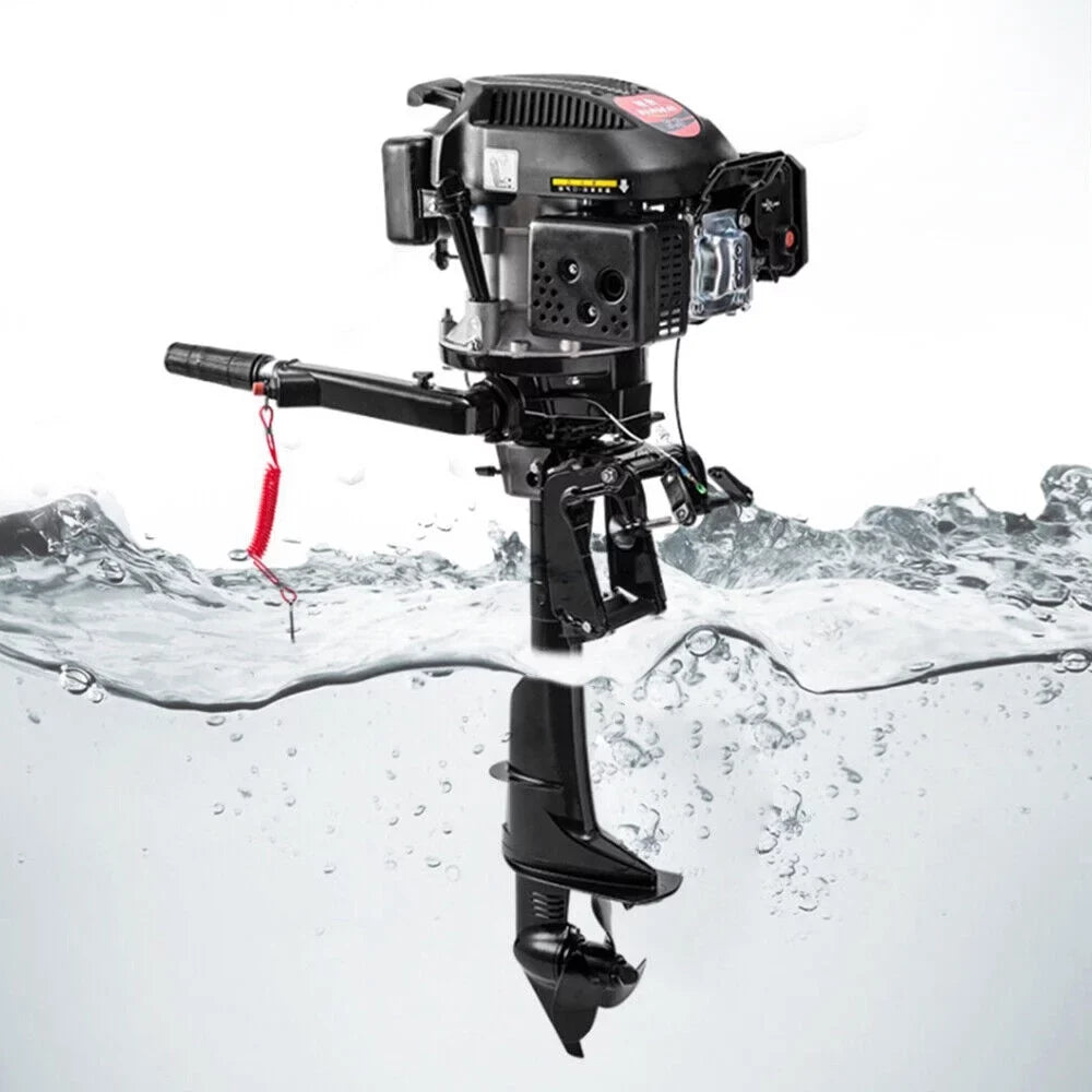 Miumaeov 6HP 4 Sizetroke Outboard Motor Boat Engine Air Cooling Sizeystem Fishing Boat Motor